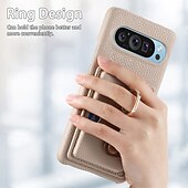 זול תיק טלפון אחר-טלפון מגן עבור Pixel 9 Pro Pixel 9 Pro XL Pixel 8 Pro Pixel 8 פיקסל 9 Pixel 7 Pixel 7 Pro Pixel 6 Pixel 6 Pro כיסוי אחורי מחזיק טבעת חריץ לכרטיס עמיד בזעזועים רטרו TPU עור PU
