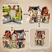 abordables Jouets de construction-vue de la rue chinoise ancienne station postale mini blocs de construction jouets de construction modèle ensemble pour filles garçons 6-12 ans 997 pièces simulation architecture construction jouet