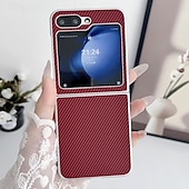 お買い得  サムスン用ケース-Samsung Galaxy Z Flip 6 Z Flip 5 Z Flip 4 Z Flip 3 用の電話ケース バックカバー ショックプルーフ レトロ TPU PUレザー