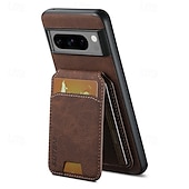 זול תיק טלפון אחר-טלפון מגן עבור Pixel 9 Pro Pixel 9 Pro XL Pixel 8 Pro Pixel 8 פיקסל 9 Pixel 7 Pixel 7 Pro Pixel 6 Pixel 6 Pro מארז כרטיס ארנק עם מעמד חריץ לכרטיס עמיד בזעזועים רטרו TPU PC עור PU
