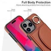 tanie Etui do iPhone&#039;ów-telefon Kılıf Na iPhone&#039;a 16 Pro Max Plusa iPhone&#039;a 15 Pro MaxPlus iPhone 14 13 12 11 Pro Max Plus iPhone 14 Pro Max iPhone 13 12 11 Pro Max Osłona tylna Uchwyt pierścieniowy Gniazdo karty Odporny na