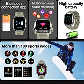 ieftine Ceasuri Smart-ceas inteligent mt39 ecran mare de 2,01 inci apel bluetooth monitor de sănătate ritm cardiac sport în aer liber ai asistent vocal smartwatch