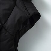 billiga Herrarnas puffer väst-Herr Pufferväst Dagligen Ledigt Vår &amp; Höst Ficka Polyester Bekväm Ensfärgat Pullover Normal Svart Grå Väst