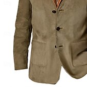 levne Faux semišové bundy-Pánské Rüzgarlık Bunda z umělého semiše Westernová kožená bunda Denní Dovolená Zahřívací Fleece límec Bez fleece podšívky Podzim zima Bez vzoru Módní Šik ven Kapuce Standardní Hnědá Khaki Šedá Saka