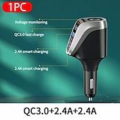 cheap Car Charger-66W Quick Charge Car Cigarette Lighter Charger QC3.0/PD Port Phone Charger Socket DC 12V/24V Universal USB Type Power Adapter