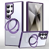 Χαμηλού Κόστους Samsung Θήκη-Θήκη Τηλεφώνου Για S24 Ultra S24 Plus S24 S23 S23 Ultra S23 Plus S25 Ultra Παγούρι με Στήριγμα Μαγνητική Υποστήριξη Ασύρματης Φόρτισης Retro TPU Ακρυλικό