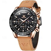 abordables Relojes de Cuarzo-Nuevo Olevs marca Olevs tendencia de moda reloj para hombres cronógrafo luminiscente calendario gran esfera reloj de cuarzo simple ocio deportivo impermeable