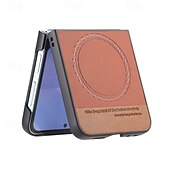 halpa Samsung-kotelot-puhelin Etui Käyttötarkoitus Z Flip 6 Z Flip 5 Z Flip 4 Z Flip 3 Takakuori Magneetti Tukee langatonta latausta Iskunkestävä Retro TPU PC