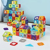 cheap Building Toys-100pcs House Assembly Building Blocks Large Size Creative Square Block Building Blocks Basic Assembly Building Blocks Educational DIY Assembly Toys Birthday Gifts Christmas Halloween Gift