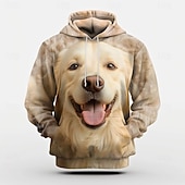Men's Dog Hoodie Hoodies Sweatshirt Fashion Exaggerated Long Sleeve Hooded Vacation Sports Outdoor Streetwear Black Brown Print Front Pocket Spring & Fall Designer 8