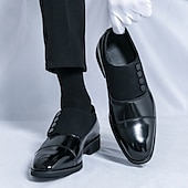 tanie Półformalny-męskie, vintage, formalne buty typu oxford – dwukolorowa sztuczna skóra i zamszowe guziki, idealne na spotkania biznesowe i specjalne okazje