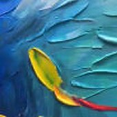 olcso Állatos festmények-aranyhal olajfestmény 100%-ban kézzel készített nagy koi festmény kézzel festett fal művészet koi halfestés új színes koi művészet koi festmény fali művészet kés művészet festmény lakberendezés dekor