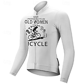 ieftine Tricouri pentru femei-Pentru femei Jersey de ciclism Grafic Literă &amp; Număr Manșon Lung Bicicletă Tricou Tee Jerseu cu 3 buzunare spate Ciclism montan Uscare rapidă Proiectare anatomică Wicking Respirabil Sport Alb Kaki