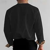 cheap Men&#039;s Printed Shirts-Men&#039;s Leopard Print Button Up Shirt Long Sleeve Business Casual Fashion Casual Casual Daily Spring Fall Winter Stand Collar Black White Beige