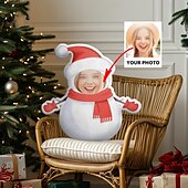 voordelige Gepersonaliseerde geschenken-onregelmatige kerstkussens&amp;amp;kussens gepersonaliseerd cadeau foto sneeuwman, kerstman, aangepaste cadeau-ideeën in verschillende maten met inzetstuk