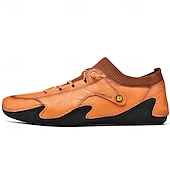 economico Sneakers da uomo-sneakers casual slip-on da uomo in pelle con caviglia in maglia a rete e suola flessibile - ideali per l&#039;uso quotidiano e le attività all&#039;aperto