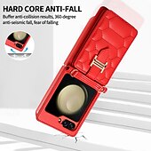 お買い得  サムスン用ケース-電話 ケース 用途 Z Flip 5 Z Flip 4 Z Flip 3 バックカバー スタンド付き ストラップ付き リストストラップ付き レトロ風 TPU PUレザー
