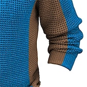 Недорогие мужской пуловер-свитер-Муж. Пуловер Свитер Свитер на молнии Вязаная одежда Рельефный узор Вязать Молния Вязанная Вера Четверть молния Ретро на открытом воздухе Повседневные Одежда Осень Зима Насыщенный синий Коричневый S M