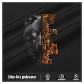  Maglietta grafica ispirazionale da uomo con lupo - 'Gettami ai lupi che guidano il branco' Maglietta motivazionale a manica corta