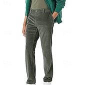 abordables pantalons décontractés-Homme Pantalon en velours côtelé Pantalons Pantalon décontracté Avec Poches Jambe Droite Couleur Unie Confort Chaud Quotidien Fête Sortir Sports Mode Marron Sapin Noir Micro-Élastique