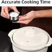 baratos Eletrodomésticos de Cozinha-Temporizador de cozinha mecânico de aço inoxidável, formato redondo, ímã, contagem regressiva de 60 minutos, relógio de cozimento, alarme, lembrete de tempo
