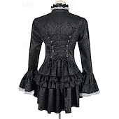 お買い得  トップス-ロココ調 ヴィクトリアン 中世 ブラウス / シャツ ゴスガール 紳士 レース ラッフル 女性用 王立 スチームパンク ハロウィーン カーニバル マスカレード デイリーウェア 成人 ブラウス