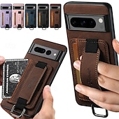 baratos Outras capas para telefone-telefone Capinha Para Pixel 9 Pro Pixel 9 Pro XL Pixel 8 Pro Pixel 8 Pixel 9 Pixel 7 Pixel 7 Pro Pixel 6 Pixel 6 Pro Capa traseira Com Suporte com pulseira Slot para cartão Retro TPU PC Couro PU