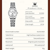 economico Orologi al quarzo-Nuovo regalo per la Festa della Mamma Olevs Olevs brand orologio da donna alla moda con cinturino in acciaio calendario luminoso con diamanti orologio semplice per il tempo libero orologio sportivo