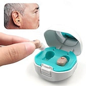 ieftine Protecţie individuală-mini aparate auditive portabile tws compartiment de încărcare aparate auditive invizibile în ureche de rezistență lungă audiphone încărcare magnetică asistată amplificator de sunet pentru o persoană în vârstă