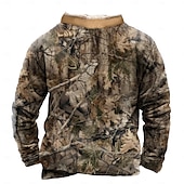 baratos Moletons de Caça-Homens selva Moletom Moletom com zíper Manga Longa Moletom Colarinho Chinês Quarter Zip Casual Vintage retrô Impressão 3D Férias Para Noite Streetwear Half Zip Outono Inverno