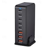 olcso USB-elosztók-268w-os asztali gan töltő 8 portos usb típusú c pd töltő gyorstöltés 3.0 usb típusú c gyorstöltő mobil usb töltő