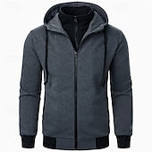 cheap Basic Hoodies-Men&#039;s Hoodie Full Zip Hoodie Tactical Hoodie Black Light Grey Dark Gray Hooded Plain Tactical Sports &amp; Outdoor Daily Streetwear Cool Casual Winter Spring &amp;  Fall Clothing Apparel Hoodies Sweatshirts