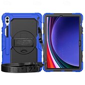 זול כיסוי טאבלט Samsung-לוּחַ כיסויים מכסים ל עבור Samsung Galaxy Tab S9 Plus 12.4&quot; S9 Ultra 14.6&quot; S8 Ultra 14.6&#039;&#039; ידית מחזיק עפרונות רצועת כתף תבנית גאומטרית סיליקון