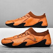 economico Sneakers da uomo-sneakers casual slip-on da uomo in pelle con caviglia in maglia a rete e suola flessibile - ideali per l&#039;uso quotidiano e le attività all&#039;aperto
