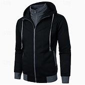 cheap Basic Hoodies-Men&#039;s Hoodie Full Zip Hoodie Tactical Hoodie Black Light Grey Dark Gray Hooded Plain Tactical Sports &amp; Outdoor Daily Streetwear Cool Casual Winter Spring &amp;  Fall Clothing Apparel Hoodies Sweatshirts