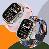 cheap Apple Watch Bands-Sport Band Compatible with Apple Watch band 38mm 40mm 41mm 42mm 44mm 45mm 49mm Braided Adjustable Fabric Strap Replacement Wristband for iwatch Ultra 2 Series 9 8 7 SE 6 5 4 3 2 1
