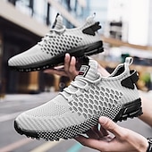baratos Ténis para Homem-tênis esportivos respiráveis verde neon masculino – tênis de corrida de malha leve com sola acolchoada