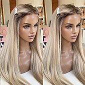 お買い得  前髪の人毛ウィッグ-レミーヘア人毛 13x4レースフロント かつら 無料パーツ ブラジリアンヘア ナチュラルストレート ブラック マルチカラー かつら 150％ 髪の毛の密度 ベビーヘアで グルーレス あらかじめ摘まれた 用途 黒人女性用かつら ロング 人毛レースウィッグ