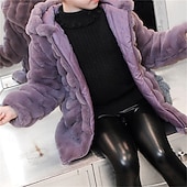 voordelige Meisjes Nepbont Jassen-Kinderen Voor meisjes Jas van imitatiebont Effen Kleur leuke Style School jas bovenkleding 4 jaar + Herfst Blozend Roze Paars