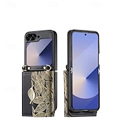 Недорогие Чехлы для Samsung-телефон Кейс для Назначение Z-флип 6 Кейс на заднюю панель со стендом с ремешком Разъем для карты Ретро ТПУ Кожа PU