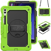 זול כיסוי טאבלט Samsung-לוּחַ כיסויים מכסים ל עבור Samsung Galaxy Tab S9 Plus 12.4&quot; S9 Ultra 14.6&quot; S8 Ultra 14.6&#039;&#039; ידית מחזיק עפרונות רצועת כתף תבנית גאומטרית סיליקון