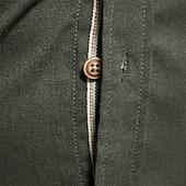 baratos Camisas masculinas de negócios-Homens Saia Camisa casual Tecido Casamento Ao ar livre Azul Manga Longa Aberto para a Lateral Inverno Primavera &amp; Outono Roupa Bolsos