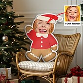 cheap Personalized Gifts-Irregular Christmas Cushions &amp; Pillows Personalized Gift Photo Gingerbread Custom Gift Ideas in Various Sizes with Insert
