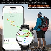 baratos Smartwatch-696 H19 Relógio inteligente 1.95 polegada Relógio inteligente Bluetooth Podômetro Aviso de Chamada Monitor de Sono Compatível com Android iOS Masculino satélite Chamadas com Mão Livre Câmera IP 67