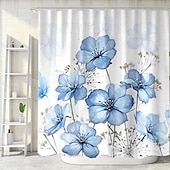 お買い得  シャワーカーテン-フック付きシャワーカーテン 180cm*180cm(70&quot;*70&quot;) ポリエステル 洗濯可能 防水 パターン バスルーム バスタブデコ 植物的フローラル