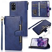 Недорогие Чехлы для Samsung-телефон Кейс для Назначение S21 FE S21 S21 Ультра Плюс A72 S20 Plus S20 Ультра S20 A12 A32 A52 Кейс на заднюю панель со стендом с ремешком на запястье Разъем для карты Ретро ТПУ Кожа PU