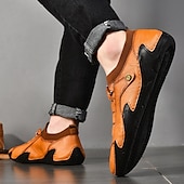 economico Sneakers da uomo-sneakers casual slip-on da uomo in pelle con caviglia in maglia a rete e suola flessibile - ideali per l&#039;uso quotidiano e le attività all&#039;aperto