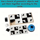 abordables Puzzles-Jeu de blocs 3D difficile : montrez votre QI au maximum, assemblez ces objets géométriques pour former un tout selon les exigences de la carte, cadeau de vacances, cadeau d&#039;Halloween, cadeau de Noël