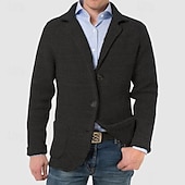 economico Maglioni Cardigan da uomo-Per uomo Giacca Attività commerciale Cocktail party Ricevimento di matrimonio Di tendenza Informale Primavera &amp; Autunno Poliestere Tinta unita / tinta unita Pulsante Tasche Comodo Monopetto Giacca