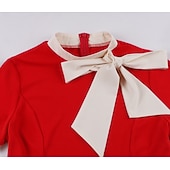 baratos Vestidos-Retro Vintage Anos 50 Hepburn Vestidos Floral Poá Linha A Decote Redondo Fantasia Mulheres Carnaval Ano Novo Baile de Máscaras Casual / Diário Festa de Solteira Adulto Vestido